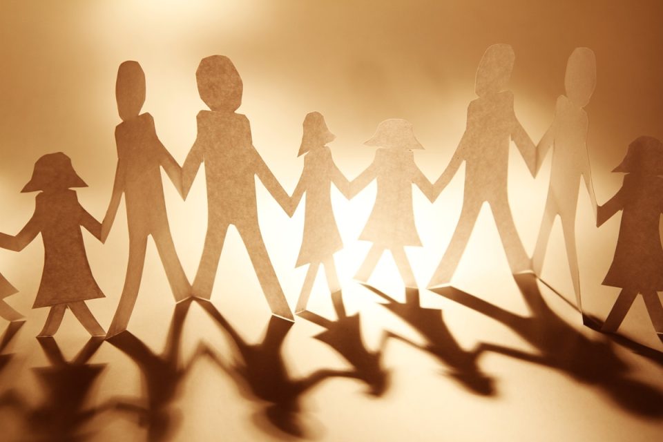 Large family paper cutout