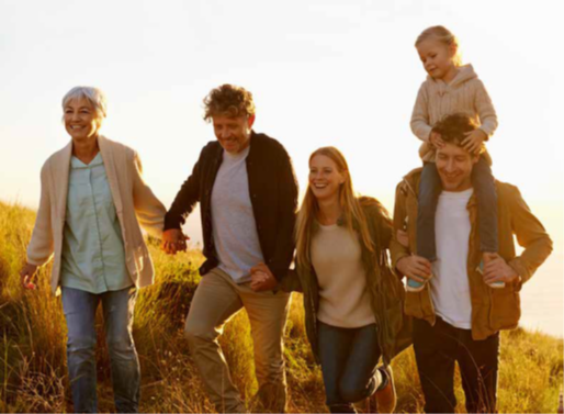 family on hike